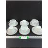 Image 1 : (6) Anchor Hocking Fire King Milk Glass & Gold Rimmed Tea Cup & Saucer Set