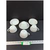 Image 1 : Anchor Hocking Fire King Milk Glass Lot: (4) Tea Cups, (1) Saucer, (4) Dessert Bowls