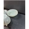 Image 4 : Anchor Hocking Fire King Milk Glass Lot: (4) Tea Cups, (1) Saucer, (4) Dessert Bowls