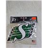 Image 4 : Sask Roughriders Blanket, Sticker and (2) Empty Collectible Tins