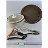 Image 1 : Crock Pot, Pizza Pan, Measuring Spoons and Utencils