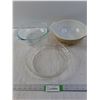 Image 1 : Pyrex Glass Bowl, Pie Plate and Colored Bowl