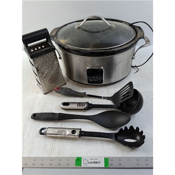 Moulinex Crock Pot, Cheese Grater and Kitchen Utencils
