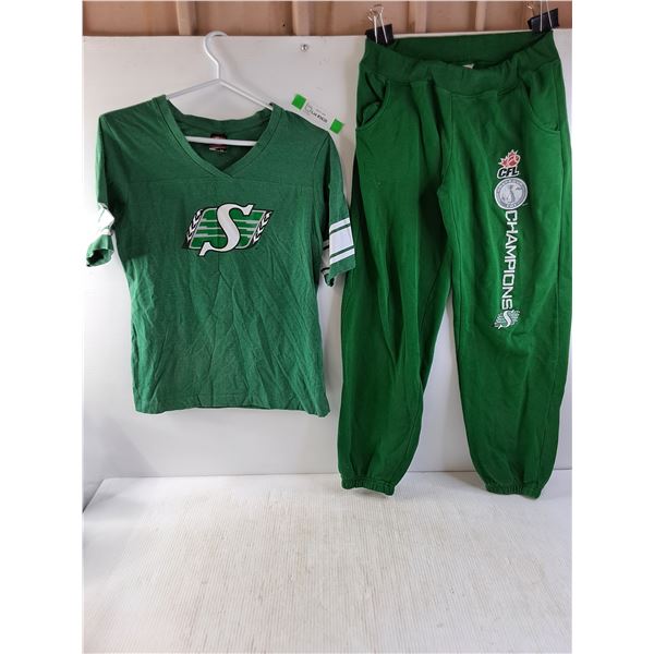 Riders Shirt and Grey Cup Champions Sweatpants
