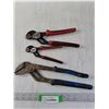 Image 1 : (2) Benchmark Autolock Pliers and one MasterCraft Channel Lock Pliers