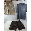 Image 1 : Billabong Size L T-Shirt, Columbia Shorts size 32 and Size 34 Short Pant