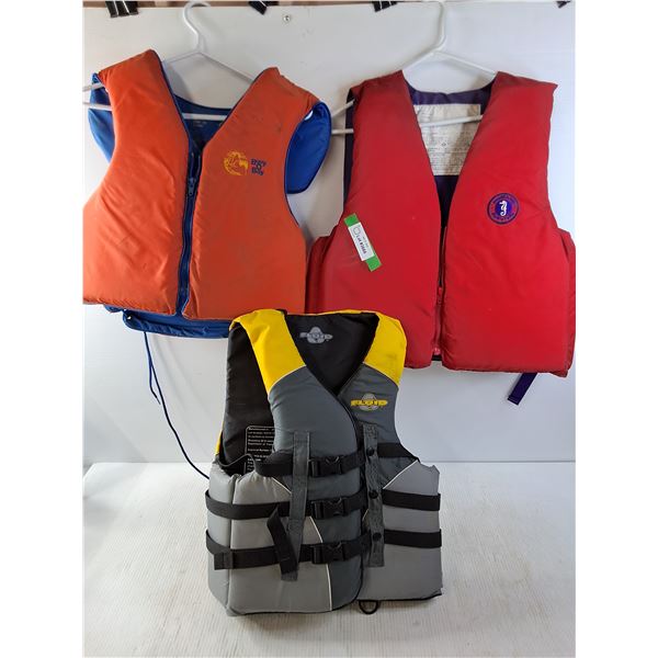 (3) Assorted Life Jackets