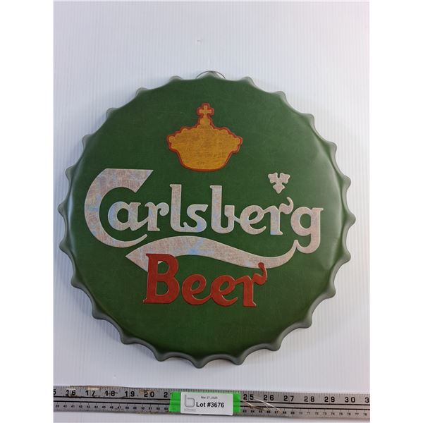Wall Hanging Carlsberg Beer Bottle Cap Sign