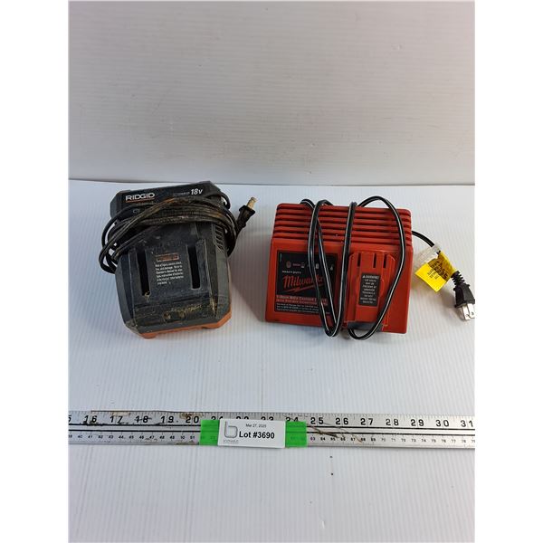 Ridgid and Milwaukee Battery Charging Stations