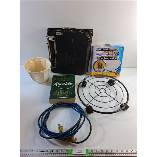 CD Organizer, Hand Print Plaster Kit, Ceramic Planter, Cord Extension and Misc