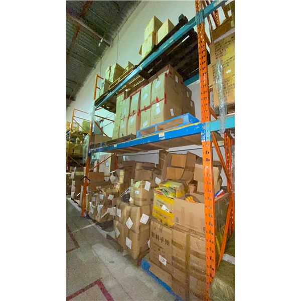 ENTIRE LARGE BAY OF PILLOWS, PLASTIC SLEEVES, TOYS, TABLE CLOTHS, RELIGIOUS FRAMES & MORE