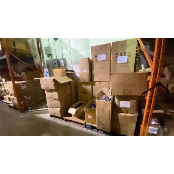 2 PALLETS OF DRYER BALLS, DISPOSABLE UNDERWEAR, COSMETIC BAGS, ELBOW SLEEVE PROTECTORS & MORE