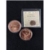 Image 1 : 2  - .999 Fine Copper US Coins In Acrylic Coin Holder Plus ICCS 1946 Canada Penny