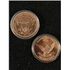 Image 2 : 2  - .999 Fine Copper US Coins In Acrylic Coin Holder Plus ICCS 1946 Canada Penny