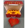 Image 2 : Gorgeous Asian Red Porcelain Wedding Tea Set w/ Tray - Original Box
