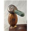 Image 2 : Antique 1920's Nutbird Carved Wood Ashtray/Pipe & Match Holder - Glass Eyes & Bakelite Beak