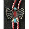 Image 2 : Vintage Bolo with Eagle Slide w/ Turquoise & Coral