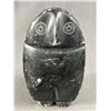 Image 2 : 2 Signed Inuit Stone Carvings - 4"H Owl & 6"H x 8.25"L  Seal & Hunter