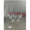 Image 2 : Assortment Of Glassware - Iridescent & Pink Long Stem Wine, Etched Sherry & Cut Crystal
