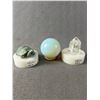 Image 1 : Opalite Sphere Glass, Agate Stone Turtle Carving & Natural Clear Quartz Point. Each Retails Around  