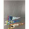 Image 2 : 2 Framed Vancouver Canucks NHL Pictures Approx. 17.5" x 14" Plus Souvenir Pennants.