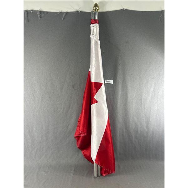 36" X 72" Canadian Flag w/ Pole. NO SHIPPING Approx. 8'4" H.