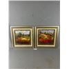 Image 1 : 2 Ornate Framed Landscape Pictures. Approx. 19" x 18"