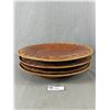 Image 1 : 4 Large Indonesia Earthenware Plates w/ Wicker Trim Approx.   14" Diam.
