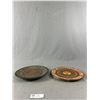 Image 8 : Nice Exotic Asian Décor Lot - 3 Wood Plates (2 Have Detailed Art) & 19" Diam. Rattan Bowl