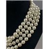 Image 2 : Huge Length Triple Strand Approx. 60"L, Hand Knotted, Very White Heavy Pearls Necklace