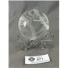 Image 1 : Solid Clear Glass Baseball w/ Stand