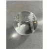 Image 2 : Solid Clear Glass Baseball w/ Stand