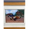 Image 3 : Framed 13" x 11" Myanmar Picture (Never Fade) Made From Gemstones & 14" H Wood Angel Folk Art.