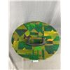 Image 2 : Vintage Bloudy Zip-Up Colourful Fabric Case w/ Handle. NO SHIPPING. Approx. 13"H x 10.5" Diam.