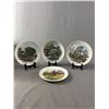 Image 1 : 4 Vintage 6.5" Seasons Collector Plates w/ Stands. Made In Japan