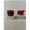 Image 6 : Antique Ruby Red Glass Lot - Wine Goblets, Bowls, Trinket Dishes & More