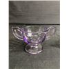Image 2 : Vintage Amethyst Glass Cream & Sugar Bowl Set