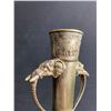 Image 2 : Pair Of Brass South Asian Elephant Motif Vases. Approx. 9.5"H