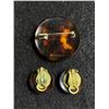 Image 2 : Made in France Circa 1930's Mother of Pearl Inlay Brooch Set