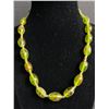 Image 1 : Antique Lime Green Murano Glass Bead Necklace