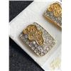 Image 2 : Fifth Avenue Collection Signed Earrings. 14k Gold Posts with Austrian Crystal