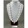 Image 1 : Vintage Genuine White Onyx Gold Bead Necklace