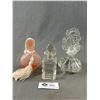 Image 1 : Lot of 3 Beautiful Vintage Perfume Bottles
