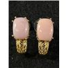 Image 1 : High End Gold Plated Sterling Silver Coral Earrings