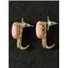 Image 2 : High End Gold Plated Sterling Silver Coral Earrings