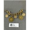 Image 1 : Runway Fashion Vintage 1980's Gold Coloured Coin Chunky Bracelet
