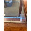 Image 5 : Large Oak and Glass Jewelry Display Case. Glass Has Crack on Top. On Wheels, with Storage Doors. NO 