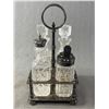 Image 1 : Beautiful Vintage Silver Plated Cruet Set. Approx. 10"H