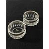 Image 2 : Sterling Silver Salt Cellars. One w/ Cobalt Blue Glass
