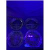 Image 1 : 4 Vintage Vaseline Glass Plates. Approx. 10" Diam.